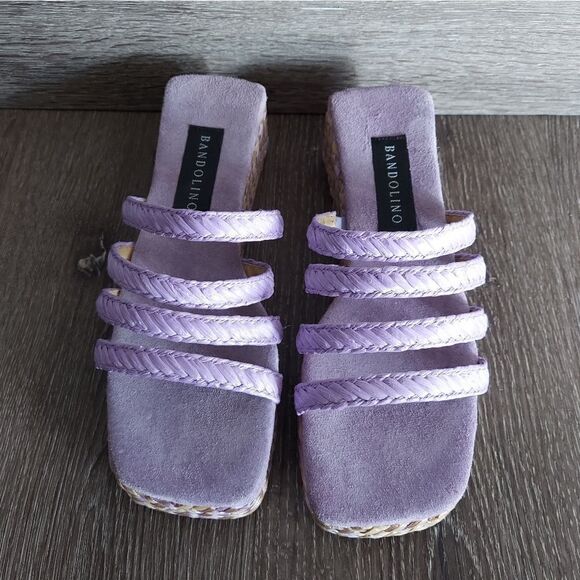 Vintage 90s Bandolino Square Toe Strappy Espadrille Sandal Slip On Size 7 - Picture 3 of 10